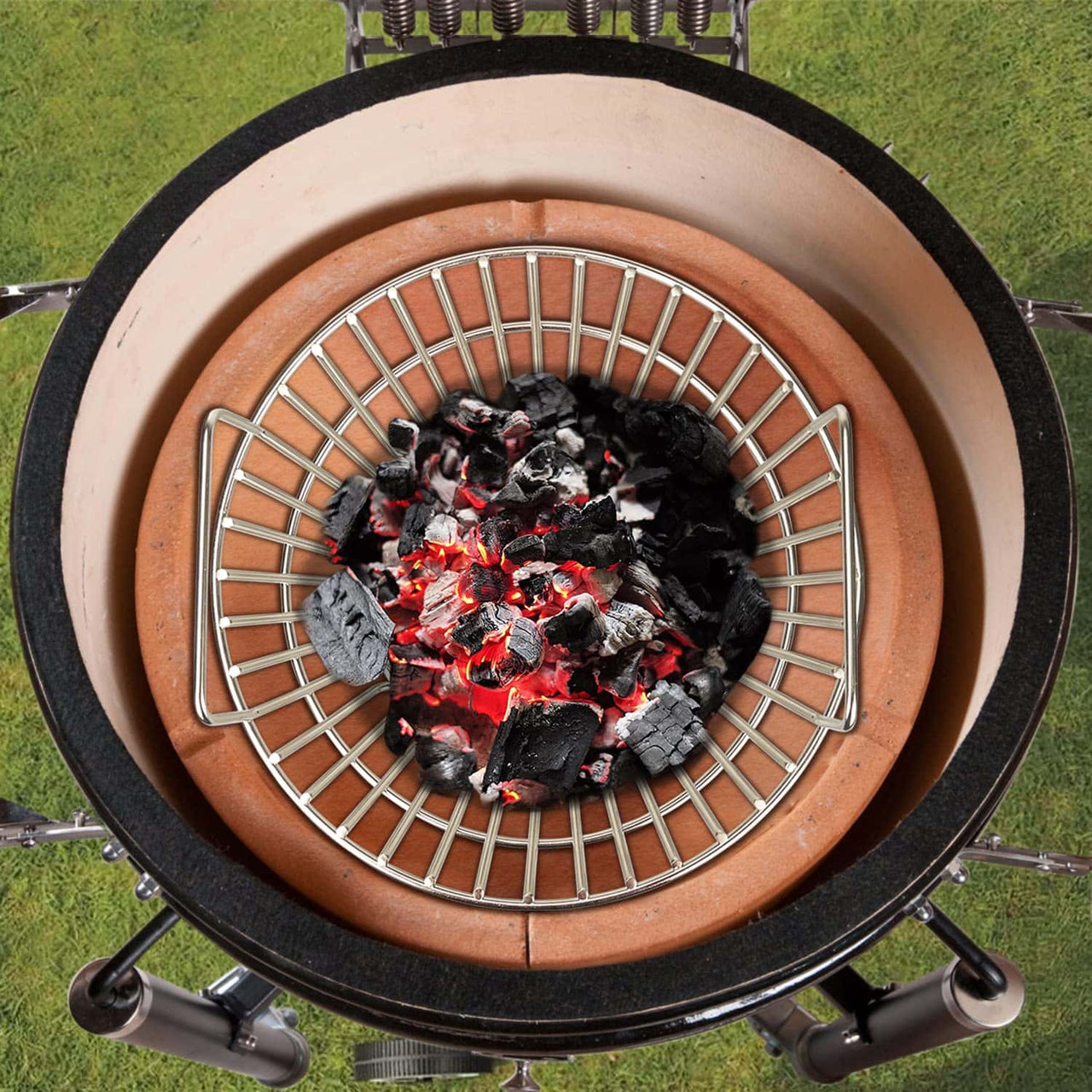 Charcoal Basket, Grill Ash Basket for Big Green Egg Large, 14 Inches Stainless Steel Ash Basket