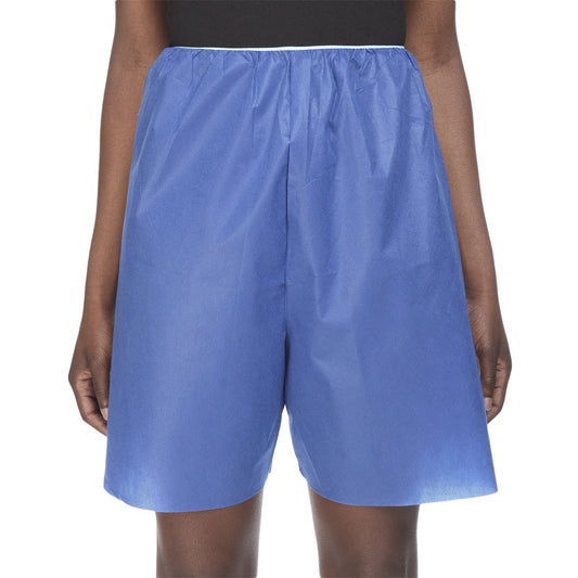 McKesson Patient Exam Shorts, Disposable - Non-Woven Material, Elastic Waist, Blue - Fits 38 in to 48 in Waist, Size XL, 25 Count