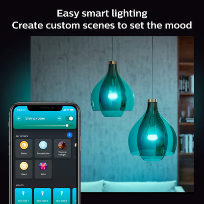 Philips Hue Smart 75W A19 LED Bulb - White and Color Ambiance Color-Changing Light 1 Pack