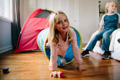 Pacific Play Tents Kids Hide-Me Dome Tent and Crawl Tunnel Combo for Indoor/Outdoor Play