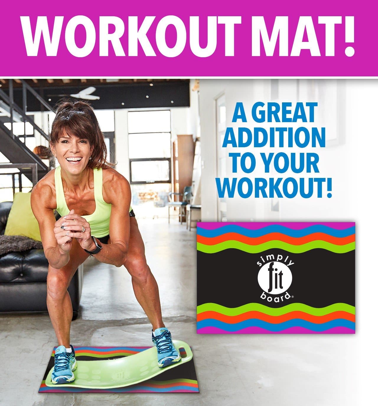 Simply Fit Board Workout Mat Official As Seen On TV , Black