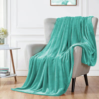 Walensee Fleece Blanket Plush Throw Fuzzy Lightweight (Twin Size 60x80 Turquoise) Super Soft Microfiber Flannel Blankets for Couch
