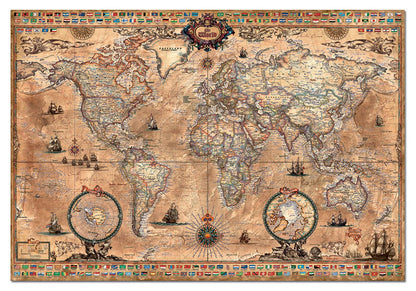 Educa Antique World Map 1000-Piece Puzzle, Brown