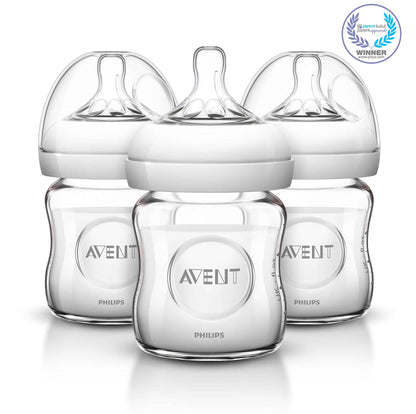 Philips AVENT Natural Glass Bottle, 8 Ounce Pack of 3