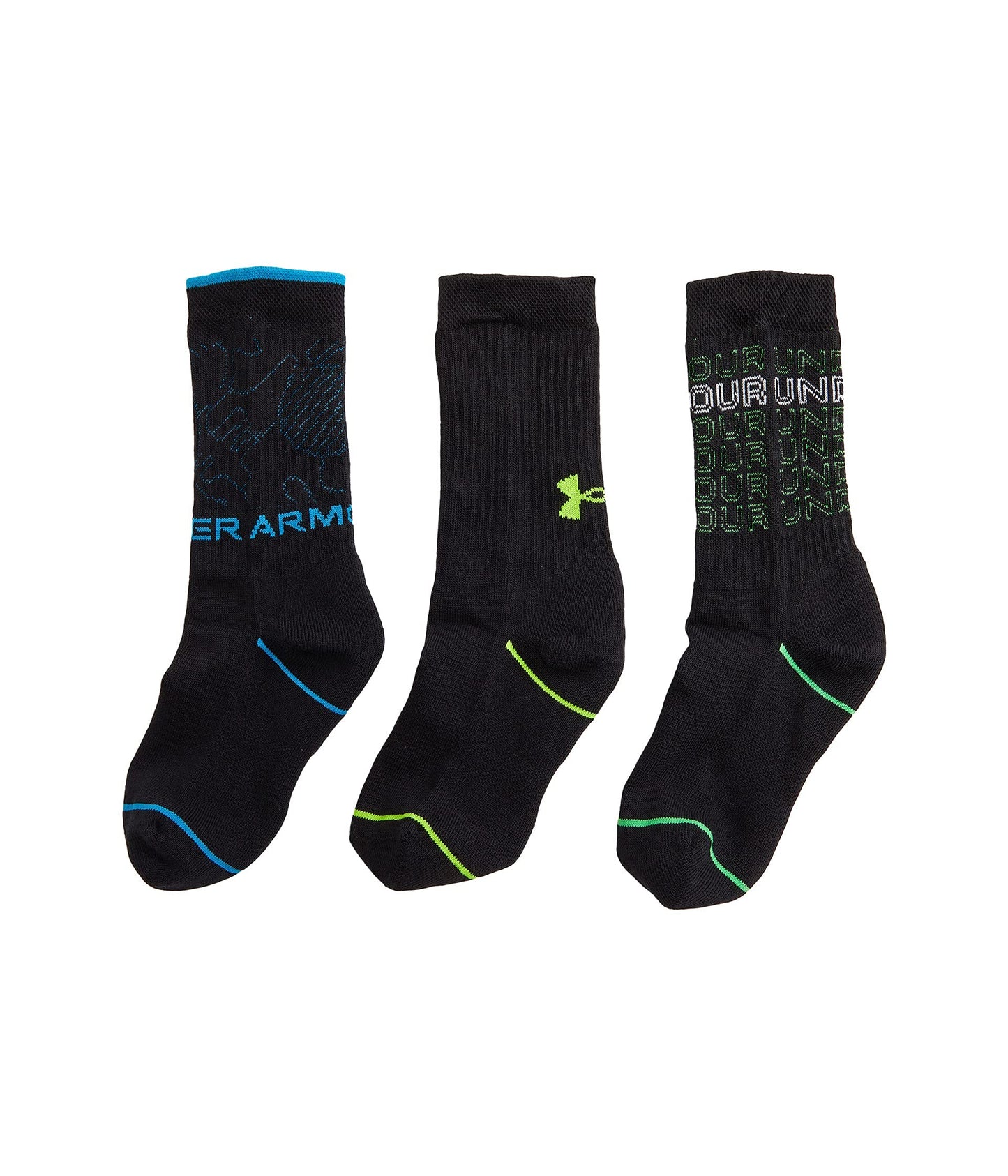 Under Armour Boy's Phenom Crew Socks 3-Pair (Little Kid/Big Kid)