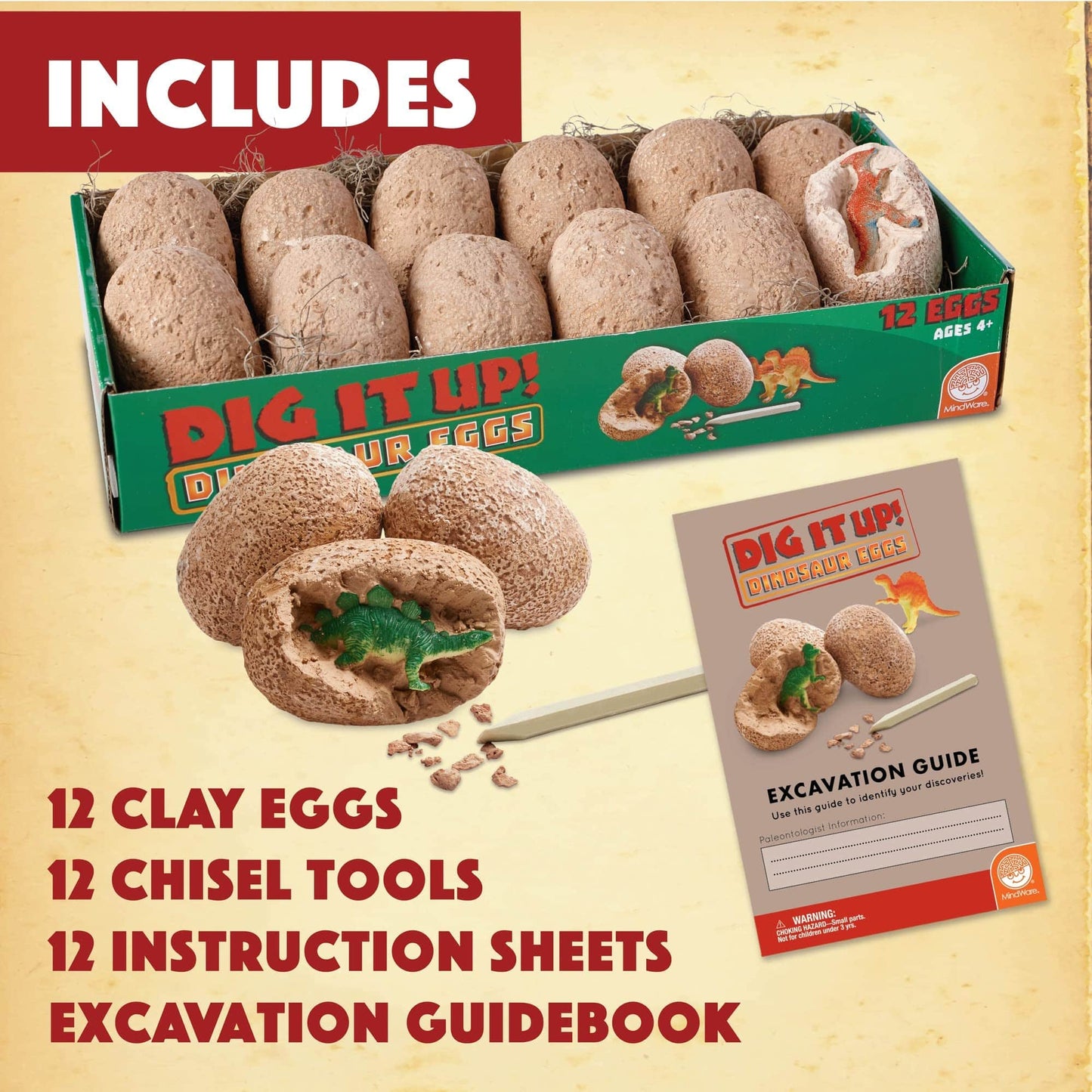 MindWare Dig It Up! Dinosaur eggs excavation kit