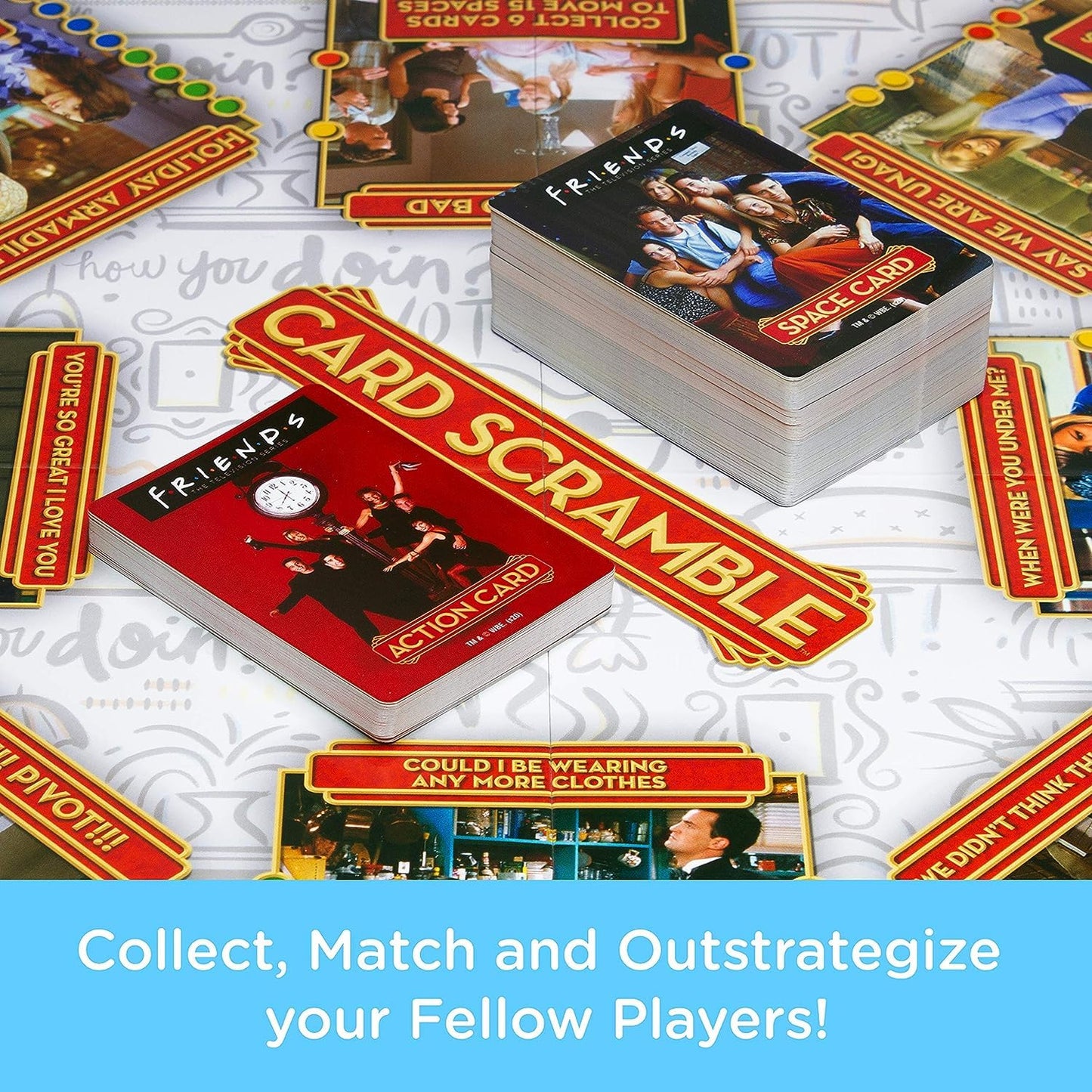 AQUARIUS Friends Card Scramble Board Game - Fun Family Party Game for Kids, Teens & Adults - Entertaining Game Night Gift - Officially Licensed Friends TV Show Merchandise
