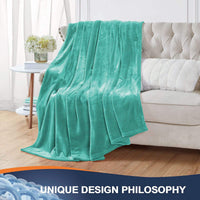 Walensee Fleece Blanket Plush Throw Fuzzy Lightweight (Twin Size 60x80 Turquoise) Super Soft Microfiber Flannel Blankets for Couch