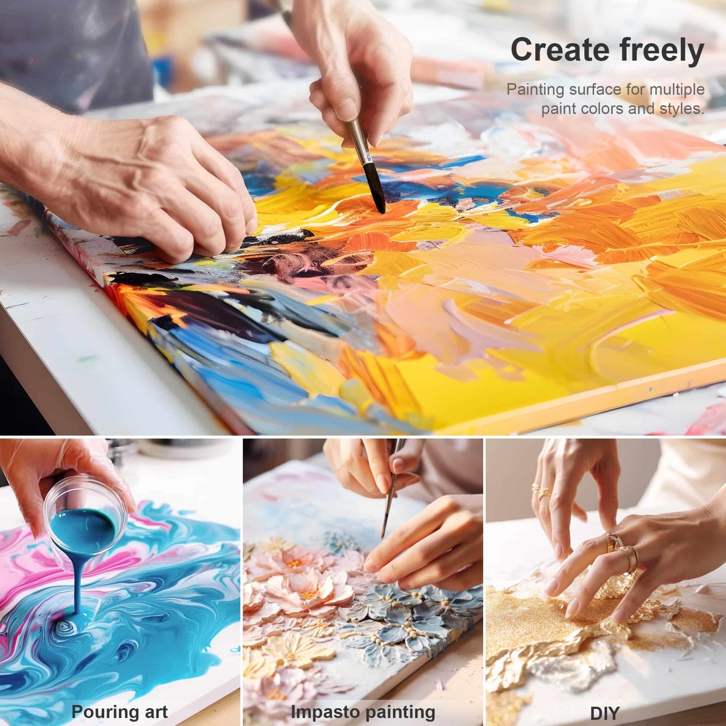 PHOENIX Stretched Canvas for Painting 16x20 Inch/5 Value Pack, 8 Oz Triple Primed 5/8 Inch Profile 100% Cotton White Blank Canvas, Large Framed Canvas for Oil Acrylic & Pouring Art