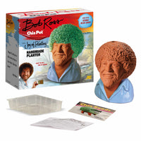 Chia Pet Bob Ross - Blue Shirt - with Seed Pack, Decorative Pottery Planter