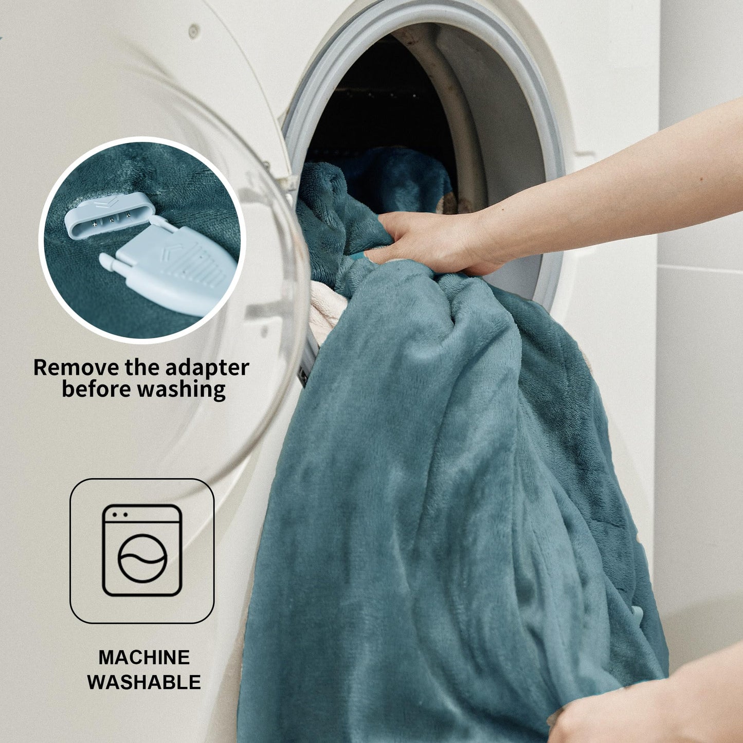 JET'S HOME Heated Blanket King 100"x90" - ETL&FCC Certified Flannel Electric Blanket Throw Machine Washable Heating Blanket with 4 Heating Levels 10 Hours Auto-Off Overheating Protection (Blue) King