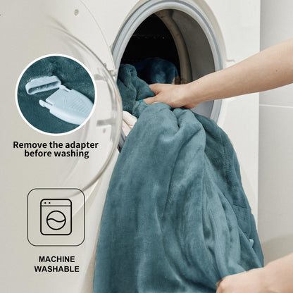 JET'S HOME Heated Blanket King 100"x90" - ETL&FCC Certified Flannel Electric Blanket Throw Machine Washable Heating Blanket with 4 Heating Levels 10 Hours Auto-Off Overheating Protection (Blue) King