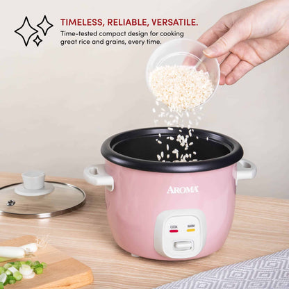 ® 4-Cups (Cooked) / 1Qt. Rice & Grain Cooker, Pink