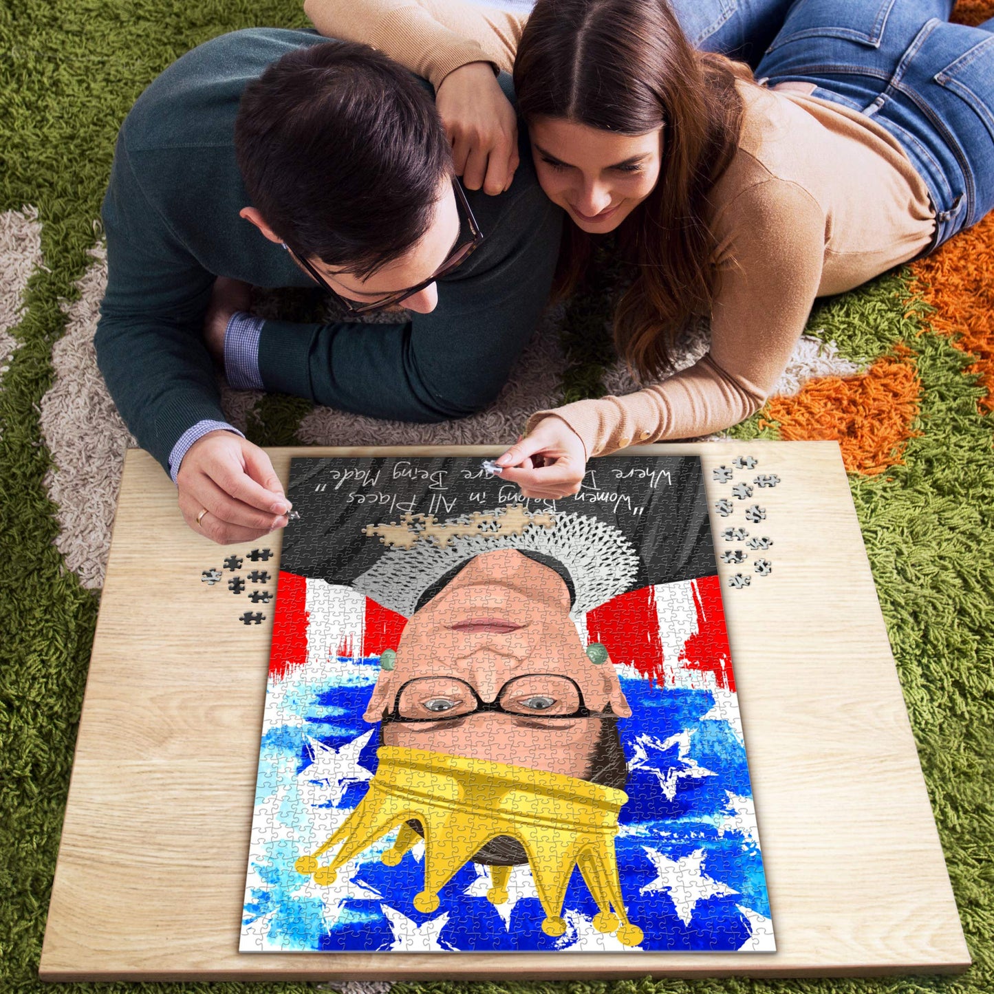 1000 Piece Puzzle, Ruth Bader Ginsburg Collectible, Notorious RBG Inspirational Quote, Women Belong in All Places Where Decisions are being Made