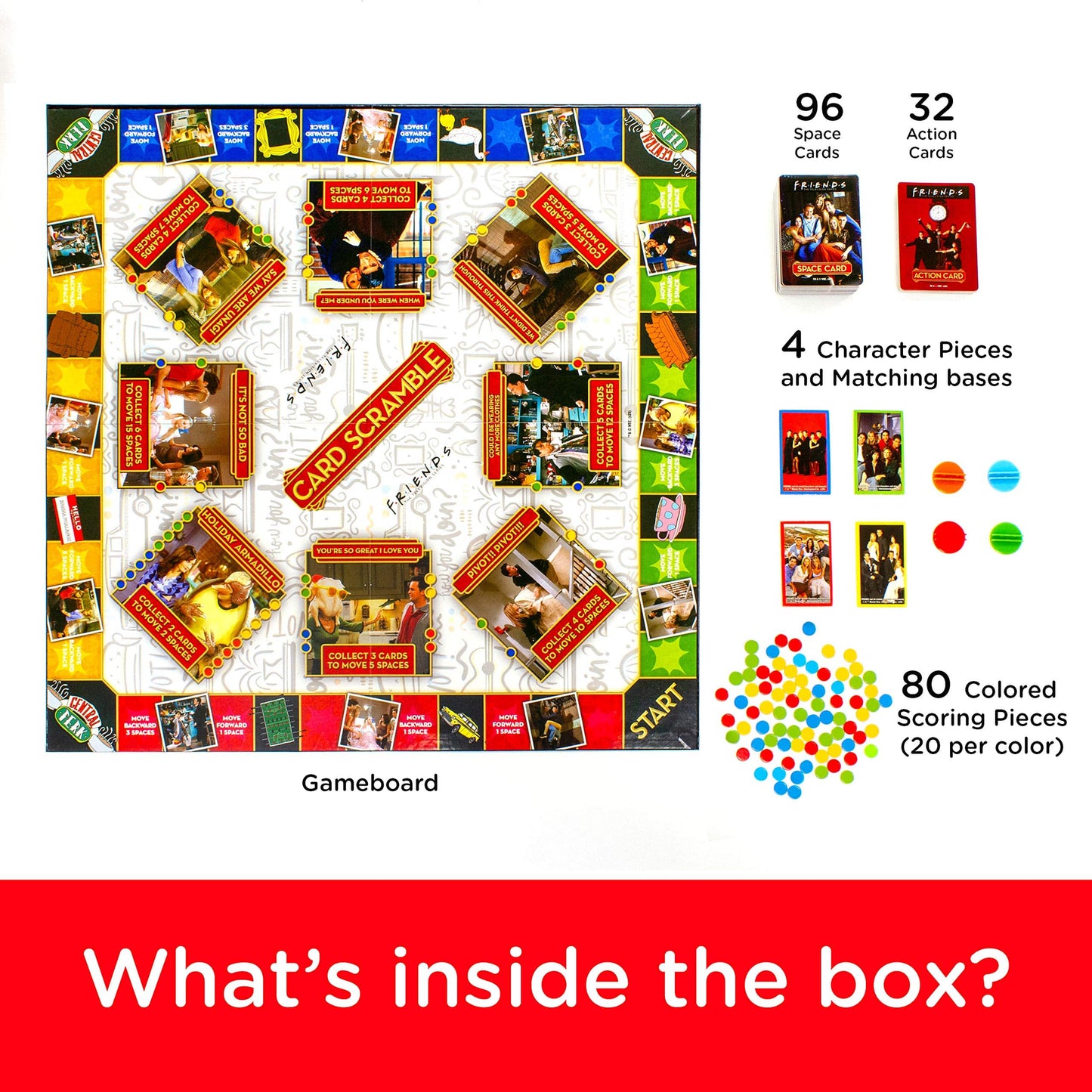 AQUARIUS Friends Card Scramble Board Game - Fun Family Party Game for Kids, Teens & Adults - Entertaining Game Night Gift - Officially Licensed Friends TV Show Merchandise