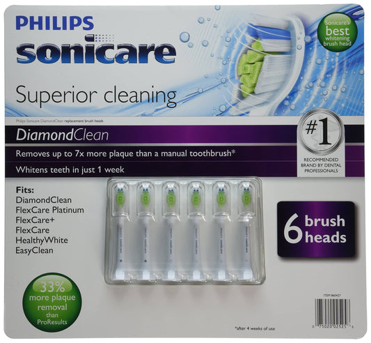 Philips Sonicare DiamondClean Standard Brush Heads, 6-Pack