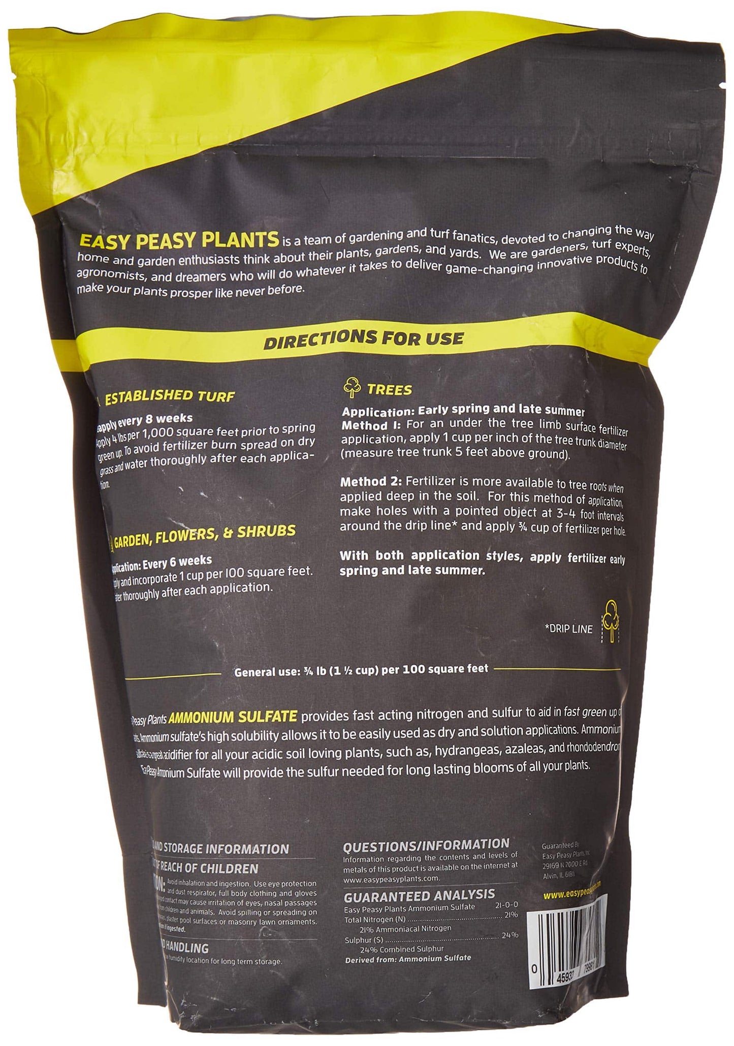 Ammonium Sulfate 21-0-0-24 fertilizer AMS Easy Peasy Plants Sulfur and Nitrogen