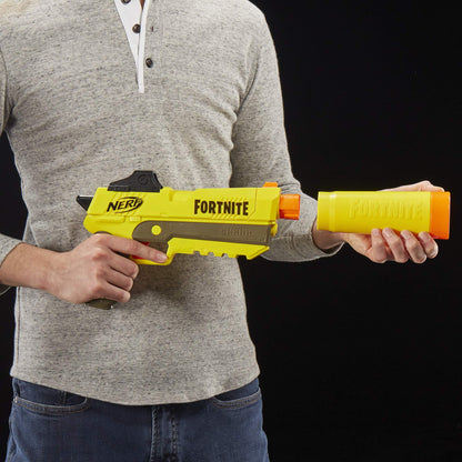 NERF Fortnite SP-L Elite Dart Blaster with Detachable Barrel and 6 Official Nerf Fortnite Elite Darts