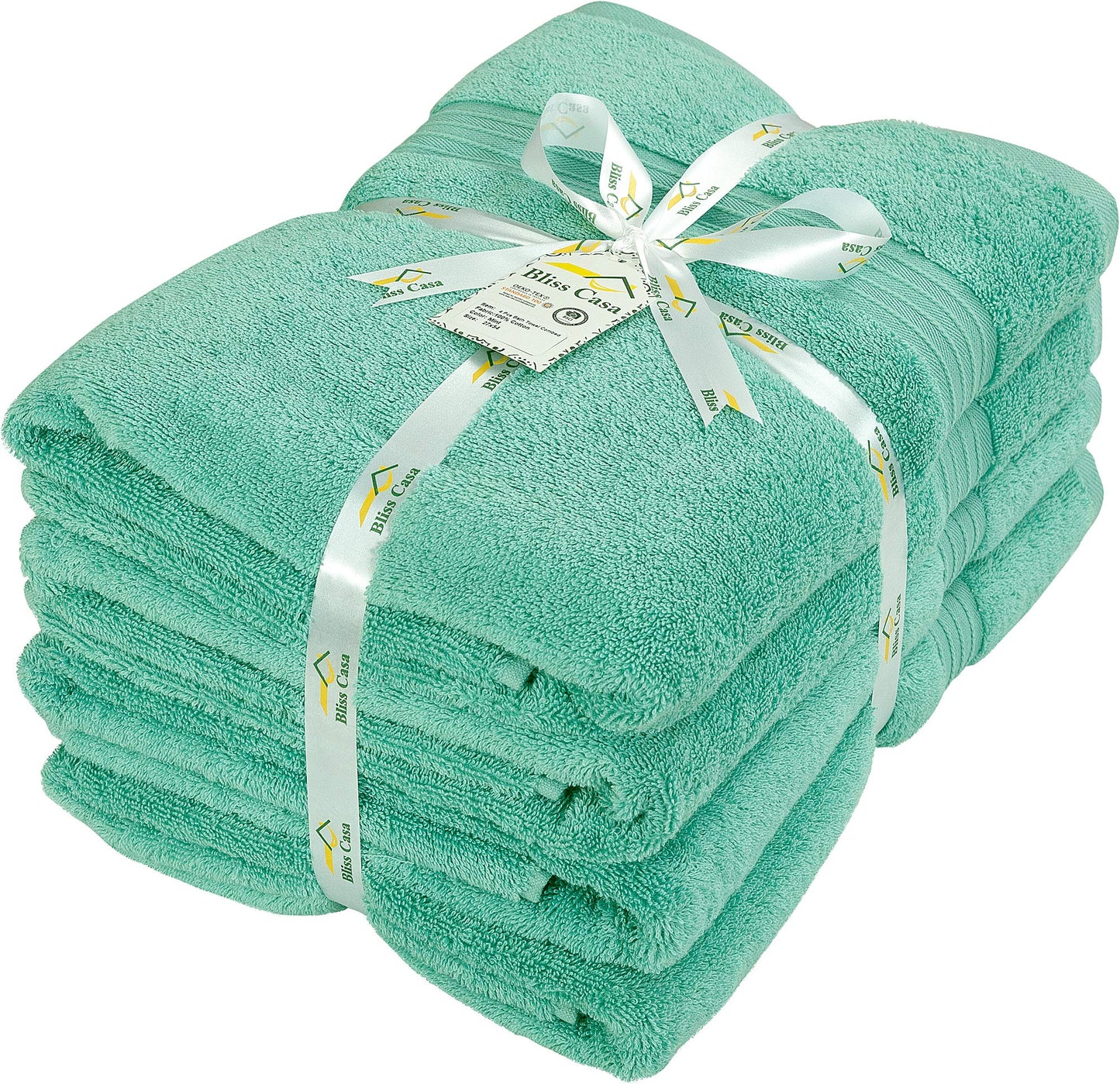 Bliss Casa Extra Large Bath Sheet 35 x 70 Inch (2 Pack) Mint