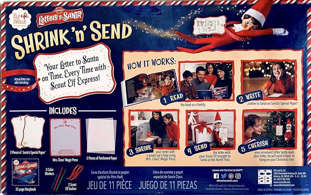 Sealed The Elf On The Shelf Letters To Santa Shrink 'n' Send 11 Pc. Set