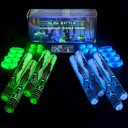 Starlux Games Glow Battle Family Pack: A Thrilling, Glowing Sword Game 4-10 Players, Age 8+
