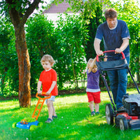 Bubble Lawn Mower - Outside Push Lawnmower Bubble Blower Machine for Toddlers - Walk Behind Outdoor Activity for Kids by Hey Play (Blue)