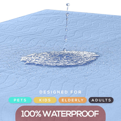 Utopia Bedding Waterproof Incontinence Bed Pads 34 x 36 Inches (Pack of 4, Blue), Washable and Reusable Underpads for Adults, Elderly and Pets, Absorbent Protective Pads