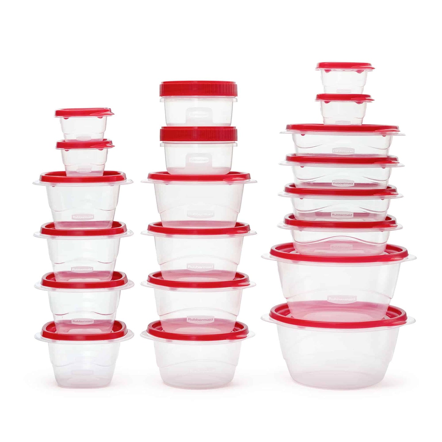 Rubbermaid Takealongs 40 Piece Food Storage Set, Red, Total of 12.6 Qts