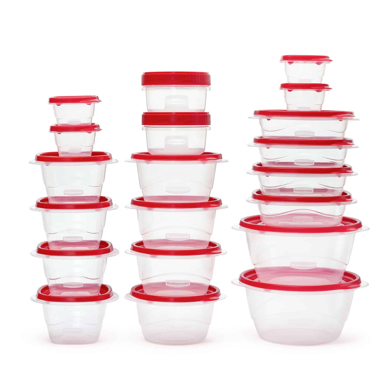 Rubbermaid Takealongs 40 Piece Food Storage Set, Red, Total of 12.6 Qts