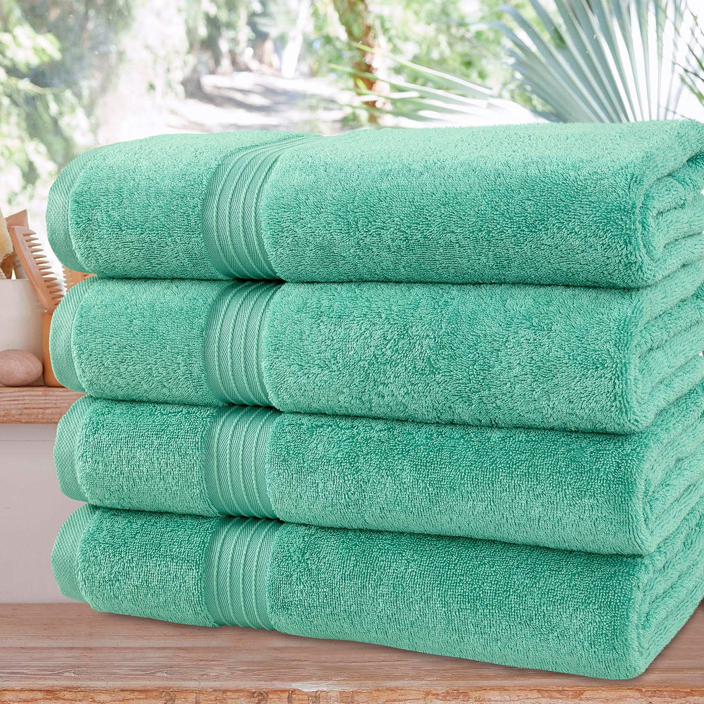 Bliss Casa Extra Large Bath Sheet 35 x 70 Inch (2 Pack) Mint