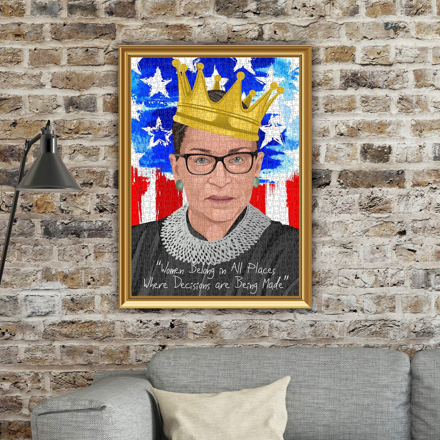 1000 Piece Puzzle, Ruth Bader Ginsburg Collectible, Notorious RBG Inspirational Quote, Women Belong in All Places Where Decisions are being Made