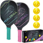 Pickleball Paddles Pickleball Set of 2 Paddles, 4 Indoor Outdoor Pickleball Ball