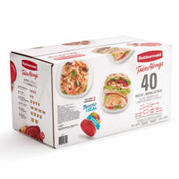 Rubbermaid Takealongs 40 Piece Food Storage Set, Red, Total of 12.6 Qts