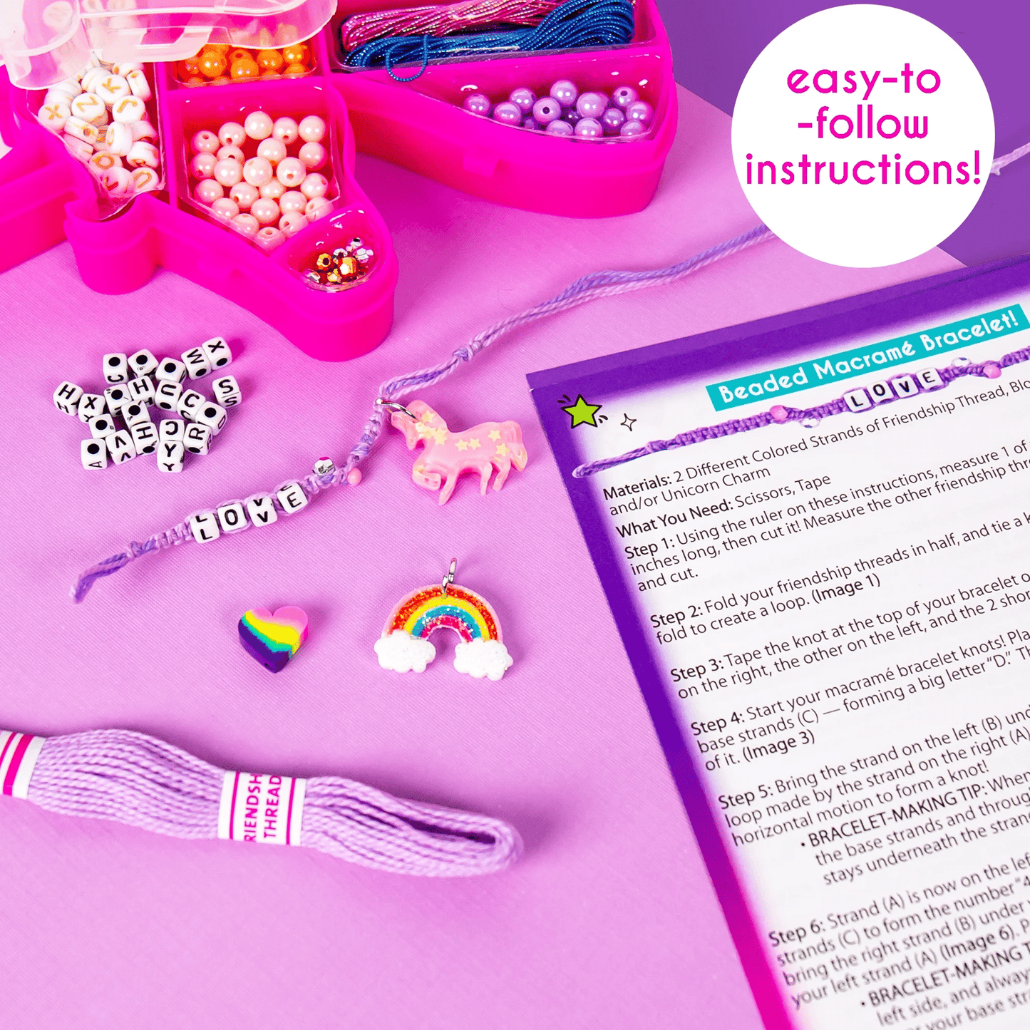 Unicorn Friendship Bracelet Making Kit, Child, Ages 6+