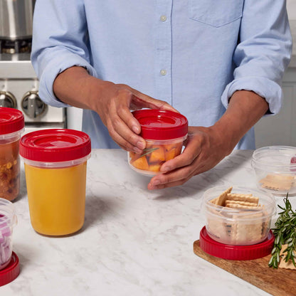 Rubbermaid Takealongs 40 Piece Food Storage Set, Red, Total of 12.6 Qts
