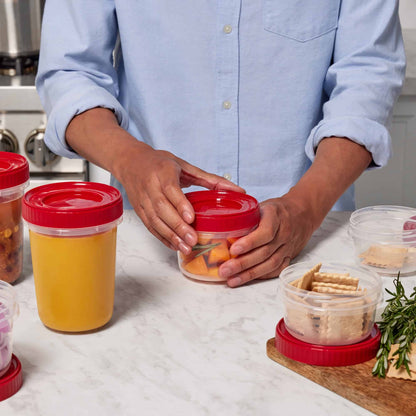 Rubbermaid Takealongs 40 Piece Food Storage Set, Red, Total of 12.6 Qts