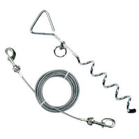 Coleman Stake and Cable Tie Out for Small to Large Dog Pets Heavy Duty 25 Feet Steel Cable with Poly Vinyl Coating 18Inch Corkscrew Stake Up to 100lbs Silver