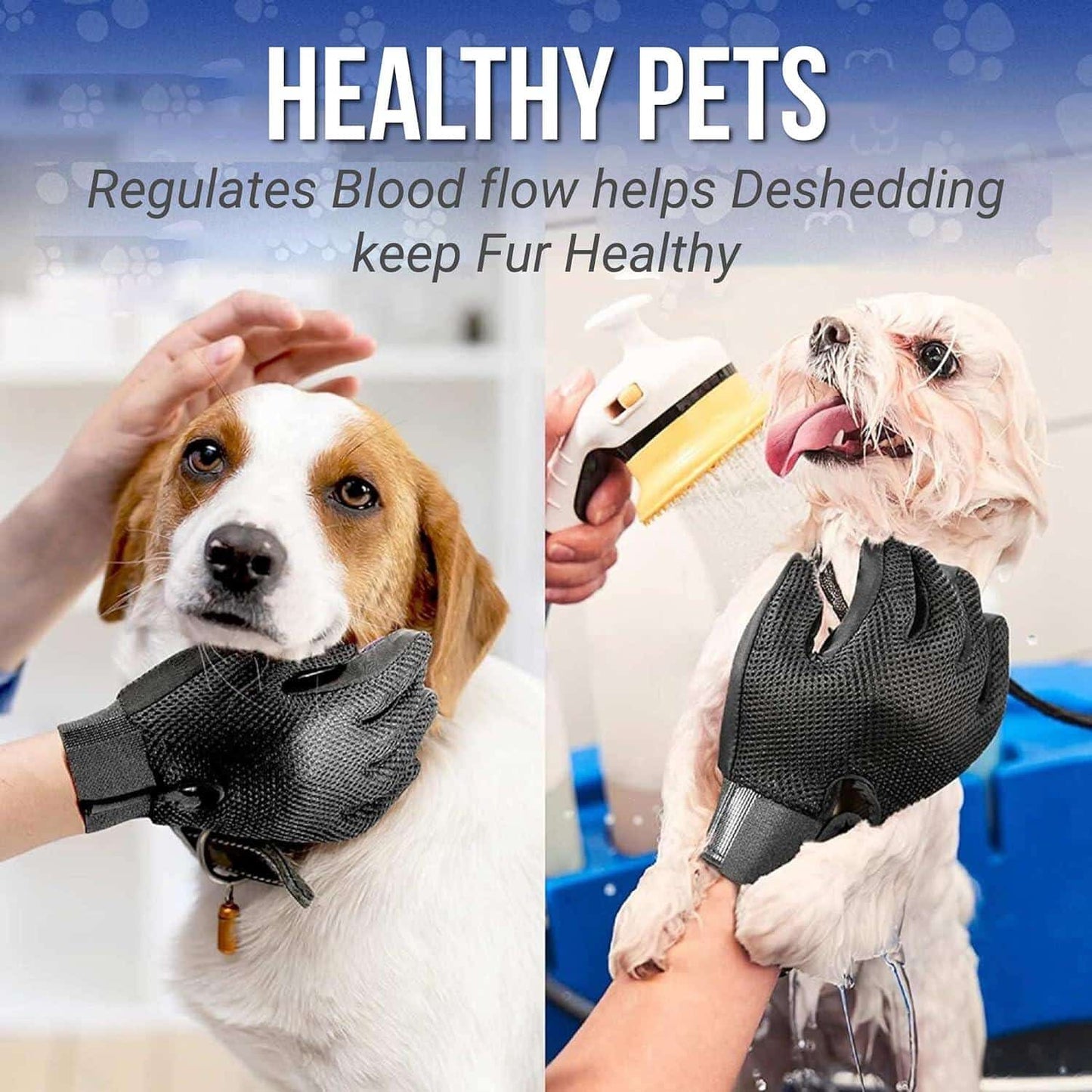 Grooming Gloves, 2 ct - Soft-Tip Pet Grooming Gloves for Dogs, Cats & Horses - Cat Deshedding Glove Cat Gloves for Grooming Dog Deshedding Glove