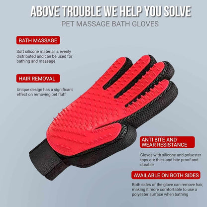 Grooming Gloves, 2 ct - Soft-Tip Pet Grooming Gloves for Dogs, Cats & Horses - Cat Deshedding Glove Cat Gloves for Grooming Dog Deshedding Glove