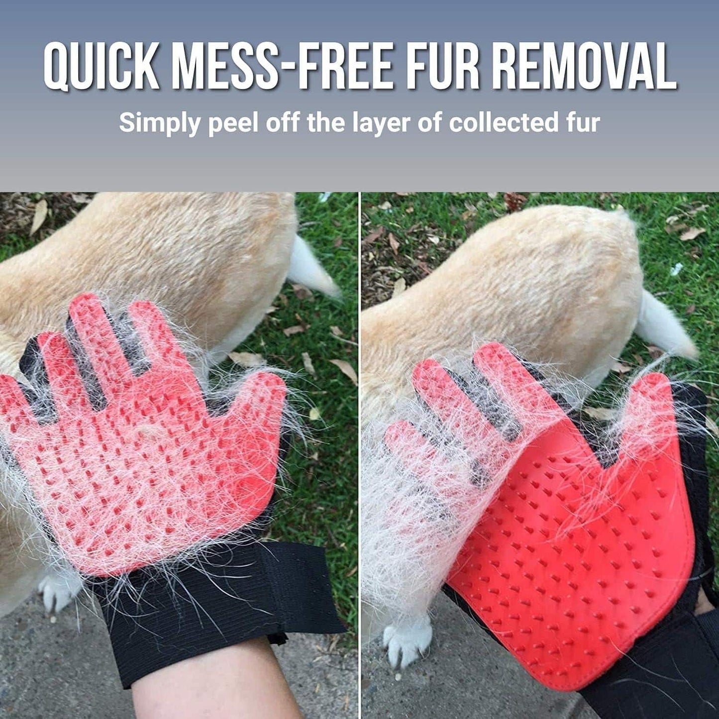 Grooming Gloves, 2 ct - Soft-Tip Pet Grooming Gloves for Dogs, Cats & Horses - Cat Deshedding Glove Cat Gloves for Grooming Dog Deshedding Glove