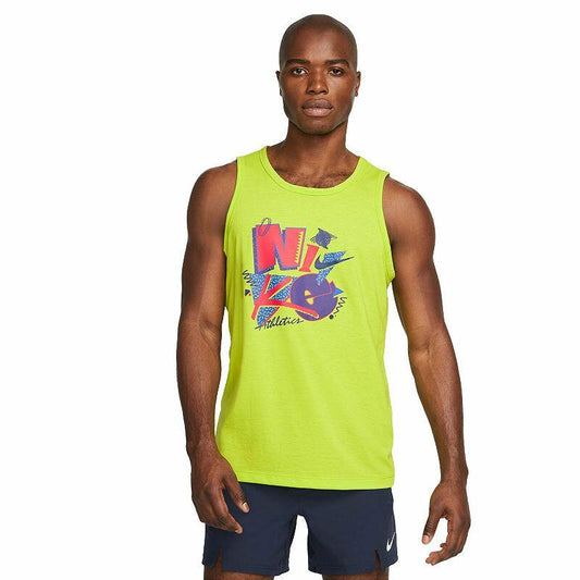 Men's Nike Dri-FIT Graphic Training Tank Top Size Large Brt Green