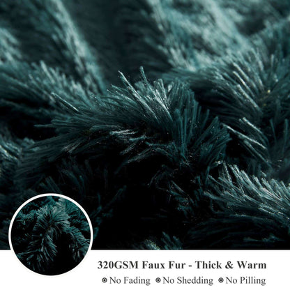 Plush Shaggy Duvet Cover Set, Luxury Ultra Soft Crystal Velvet Fluffy Bedding Sets 3 Pieces(1 Furry Faux Fur Comforter Cover + 2 Fuzzy Faux Fur Pillowcases) Zipper Closure