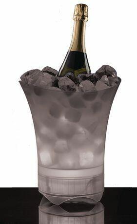 Color changing ice bucket with built in bluetooth speaker